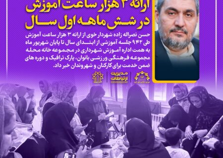 ارائه ۳ هزار ساعت آموزش برای کارکنان شهرداری و شهروندان در شش ماهه اول سال ۱۴٠۳